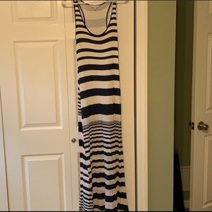 Navy Striped Maxi Dress